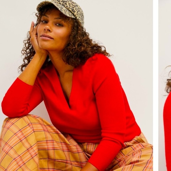 ANTHROPOLOGIE Maeve Thea V-Neck Sweater Size XS. - Picture 4 of 16